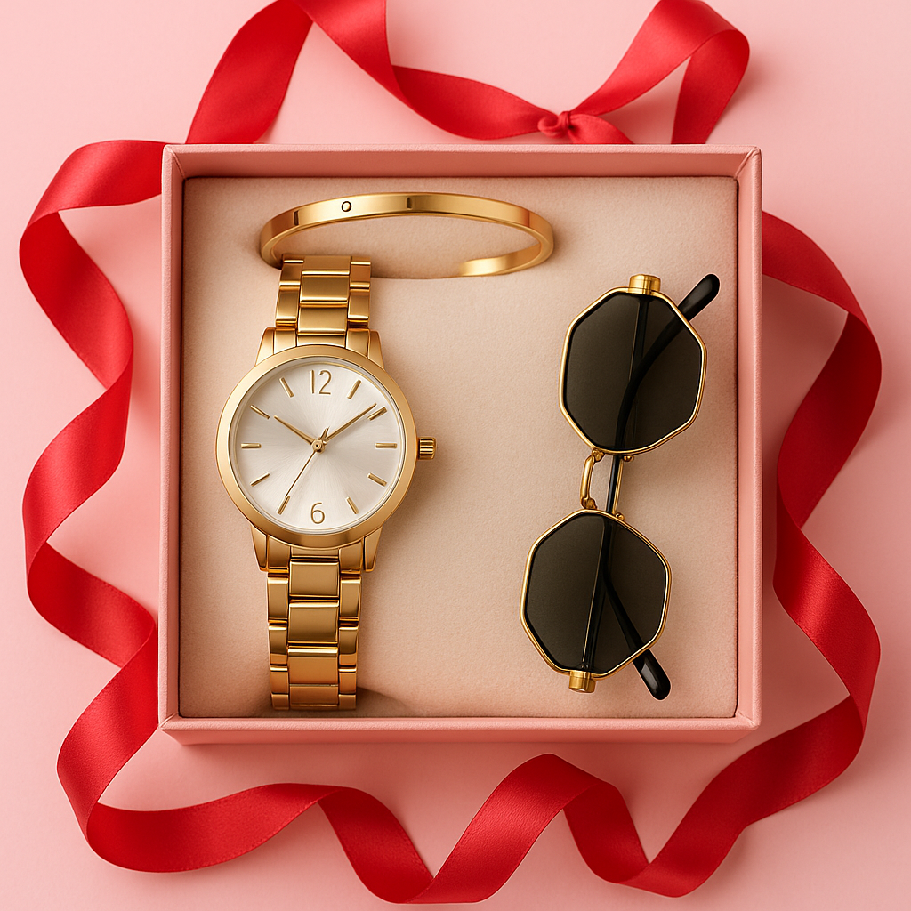 💖 3 accesorios de impacto en 1: ¡Reloj + Pulsera + Gafas por un precio irresistible!