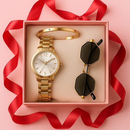 💖 3 accesorios de impacto en 1: ¡Reloj + Pulsera + Gafas por un precio irresistible!