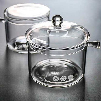 ✨ Descubre la Olla de Vidrio de Borosilicato con Tapa 🥘 Resistente al Calor, Versátil y con Estilo🌟